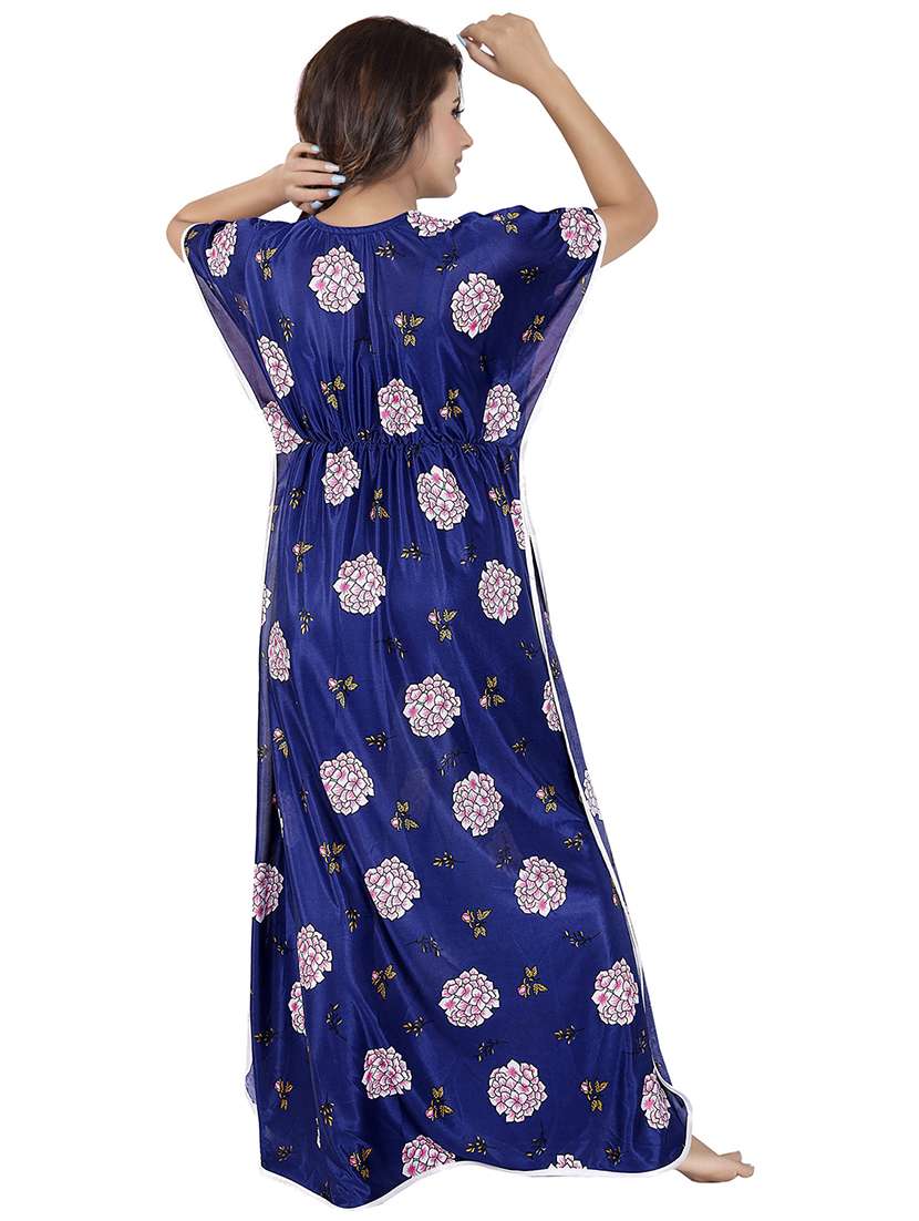 women printed satin nighty - 21231459 - Standard Image - 3