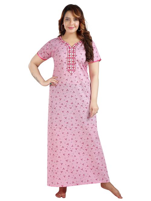 women printed cotton nighty - 21231592 - Standard Image - 0