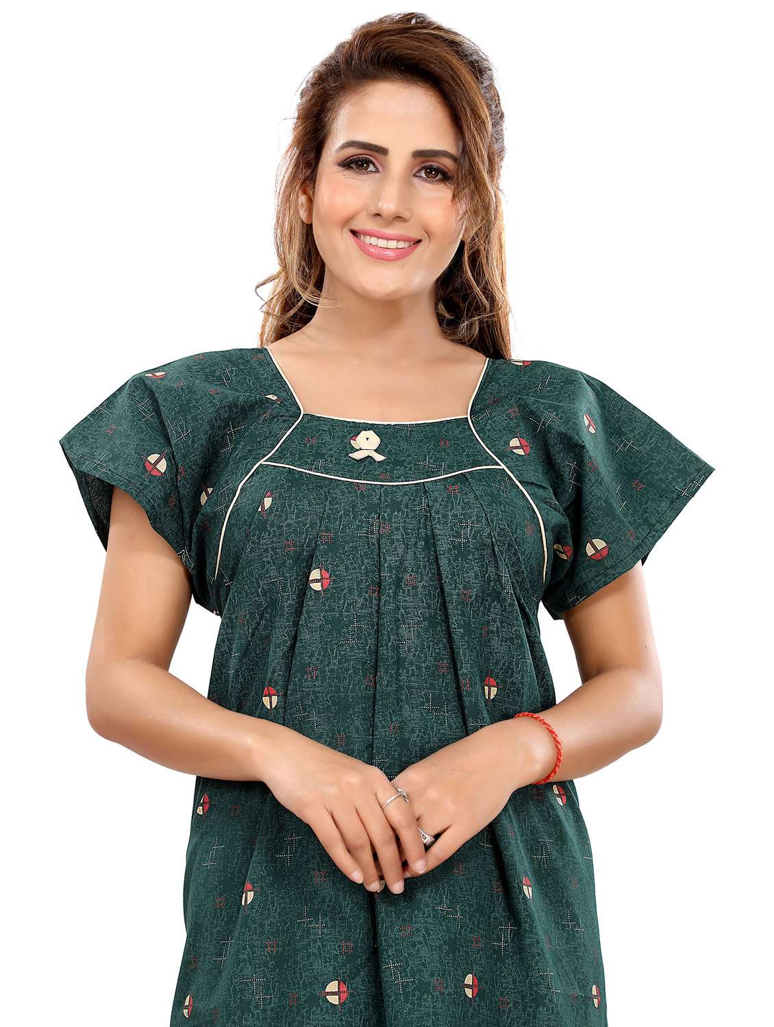 women printed cotton nighty - 21231654 - Standard Image - 5