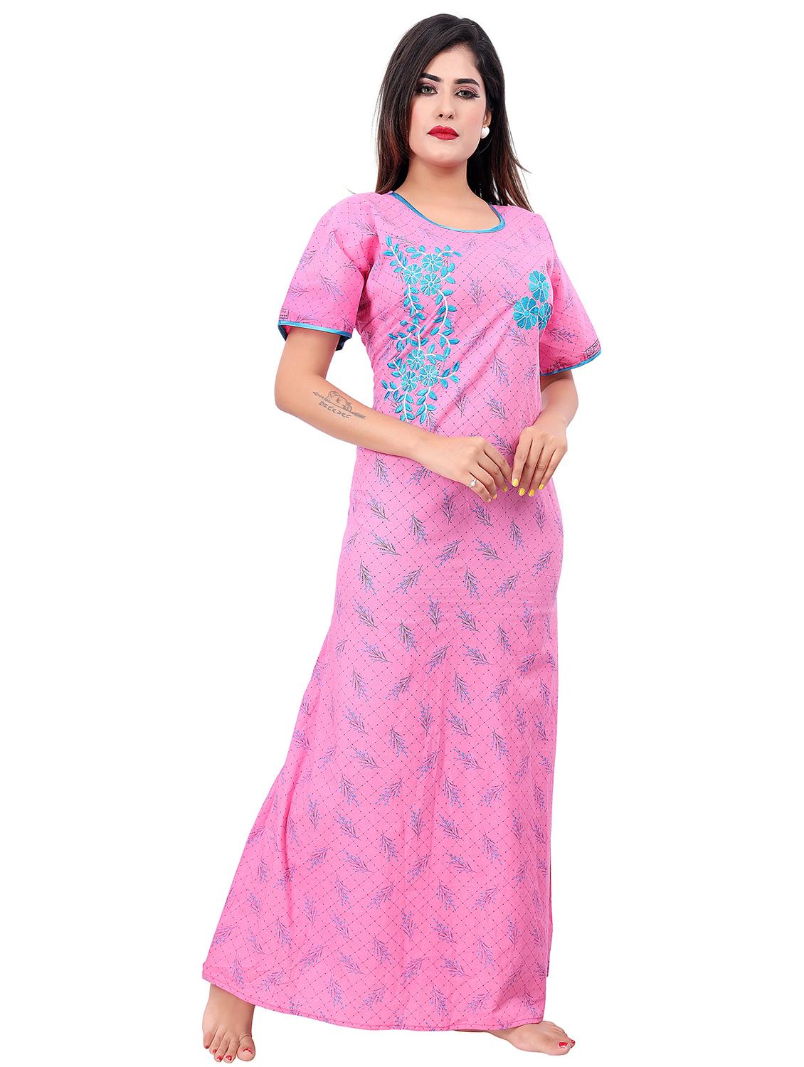 women printed cotton nighty - 21231696 - Standard Image - 3