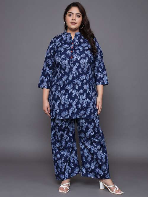 women blue printed  co-ord set - 21231777 -  Standard Image - 0