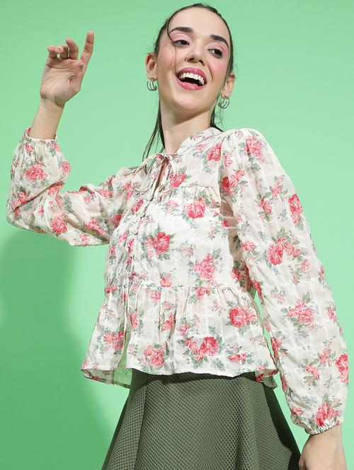 white polyester regular top - 21231881 - Standard Image - 0