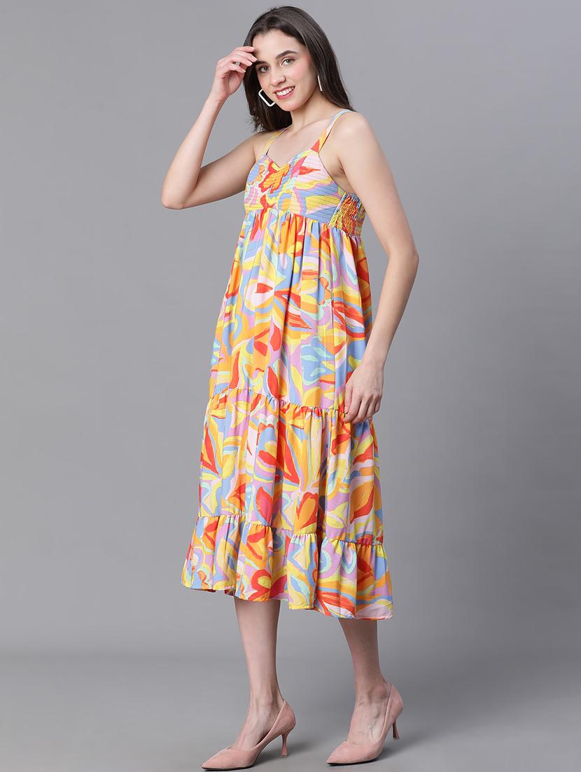 multi colored polyester a-line dress - 21231895 - Standard Image - 3