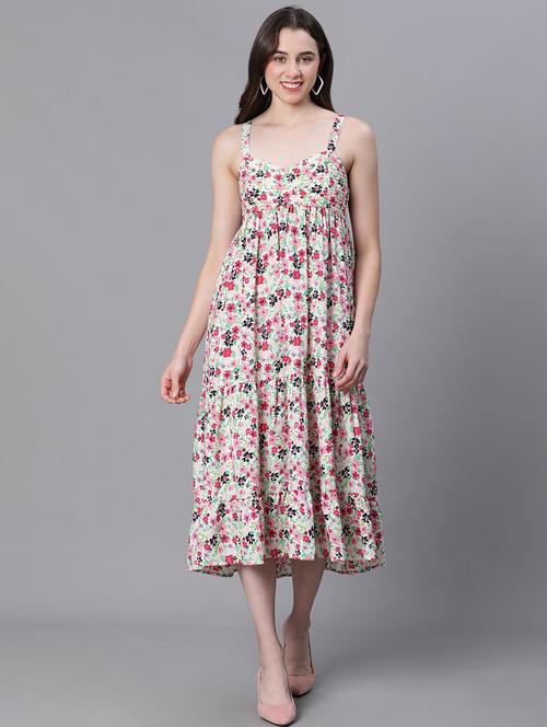 off white polyester a-line dress - 21231896 - Standard Image - 0