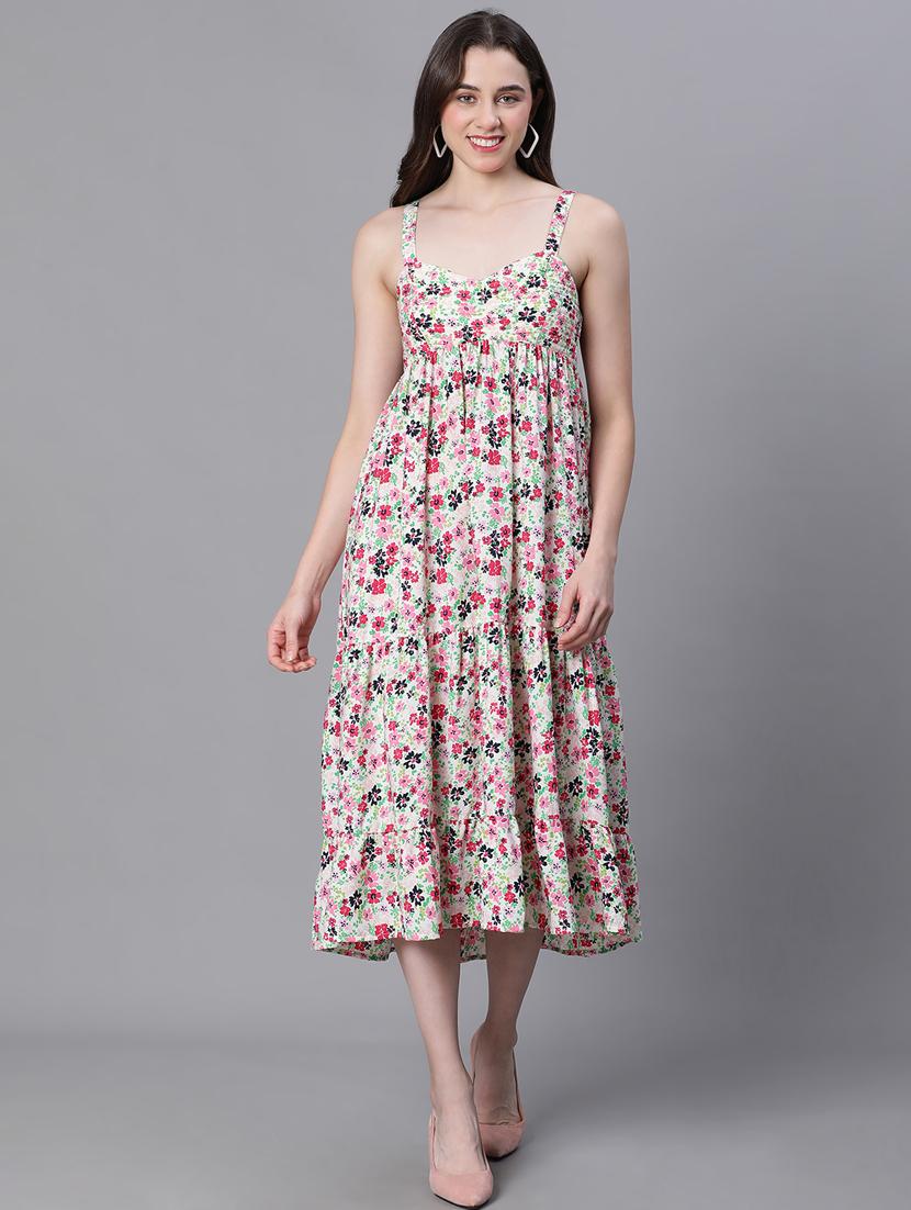 off white polyester a-line dress - 21231896 - Zoom Image - 0