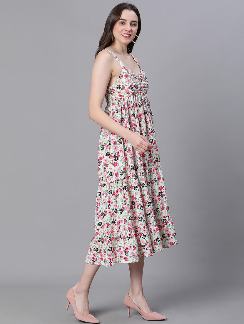 off white polyester a-line dress - 21231896 - Standard Image - 3