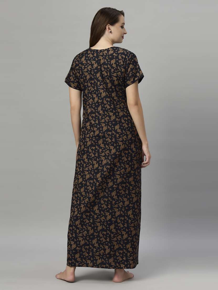 women printed round neck nighty - 21231937 -  Standard Image - 3