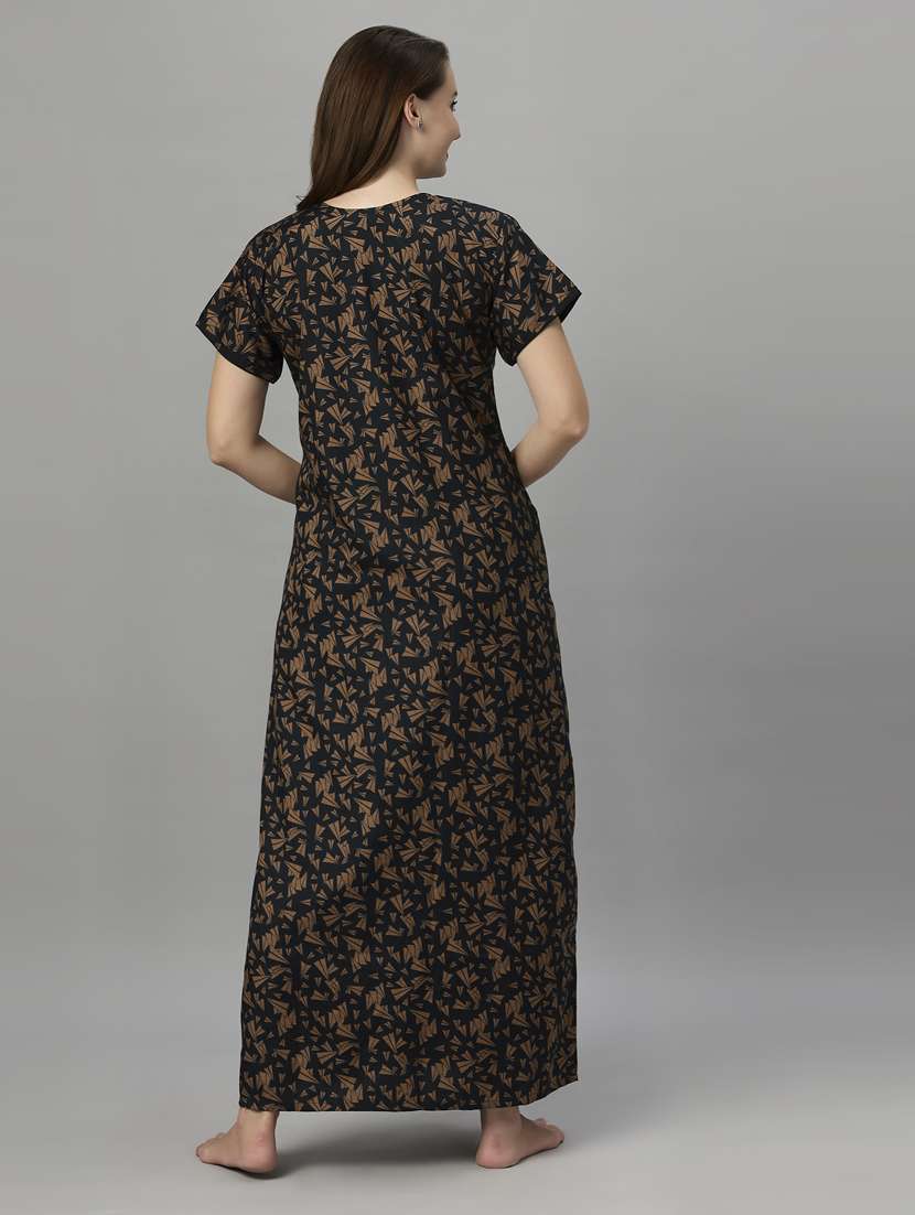 women printed round neck nighty - 21231939 -  Standard Image - 3
