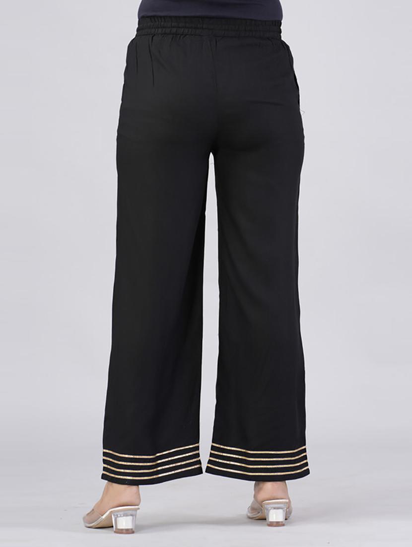women straight fit stripes palazzo - 21231957 - Standard Image - 3