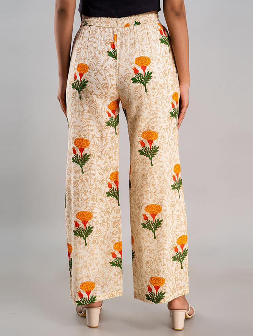 women straight fit printed palazzo - 21231982 - Standard Image - 3
