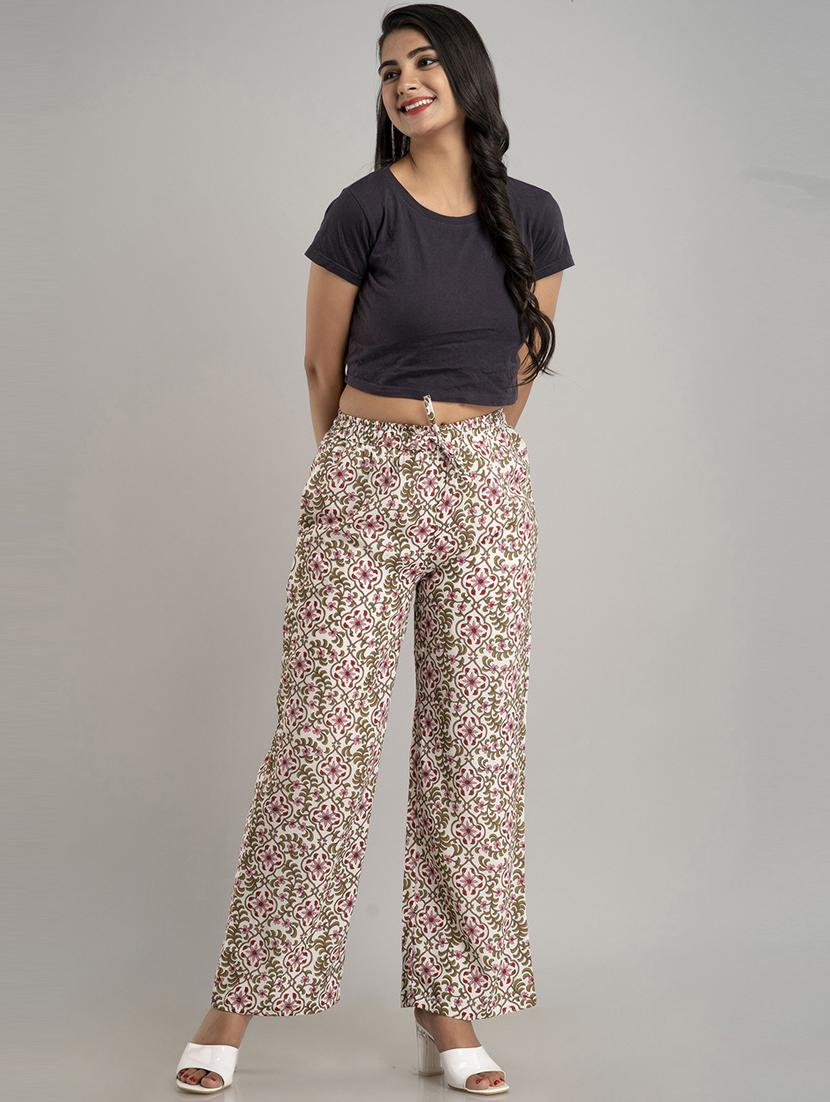 women straight fit printed palazzo - 21231983 - Standard Image - 3