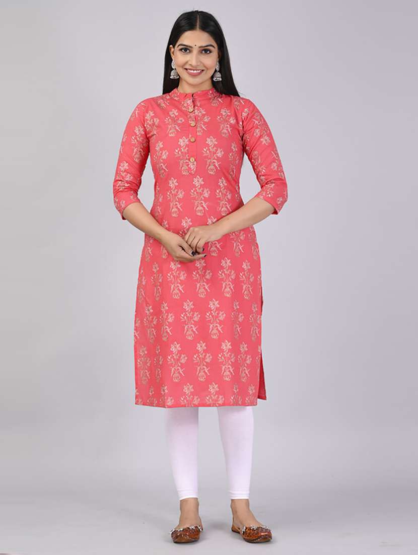 women three quarter sleeve printed straight kurta - 21232049 -  Zoom Image - 0