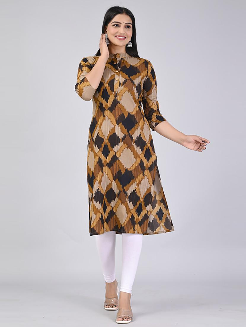 women three quarter sleeve straight kurta - 21232060 -  Zoom Image - 0