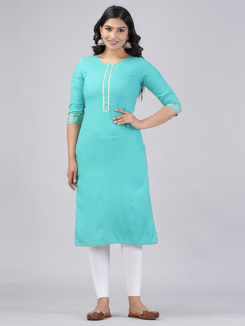 women three quarter sleeve straight kurta - 21232073 - Zoom Image - 0