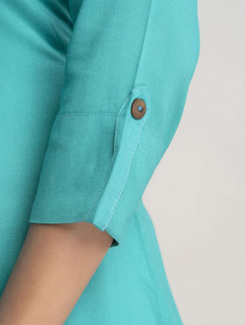 women three quarter sleeve a-line kurta - 21232080 - Standard Image - 5