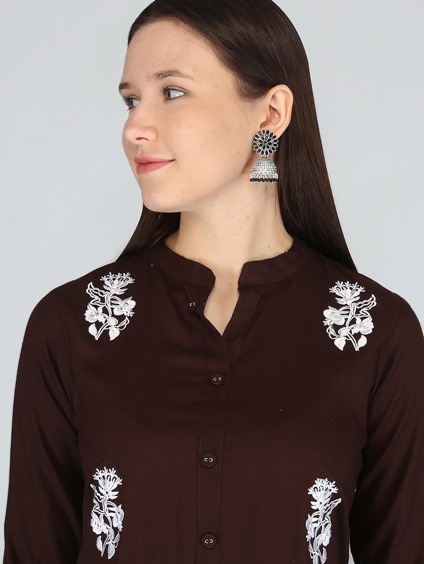 women three quarter sleeve straight kurta - 21232088 - Standard Image - 3