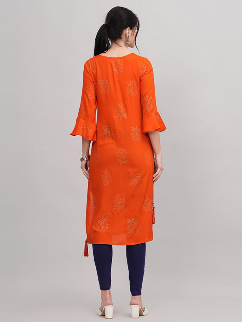 women three quarter sleeve straight kurta - 21232093 - Standard Image - 3