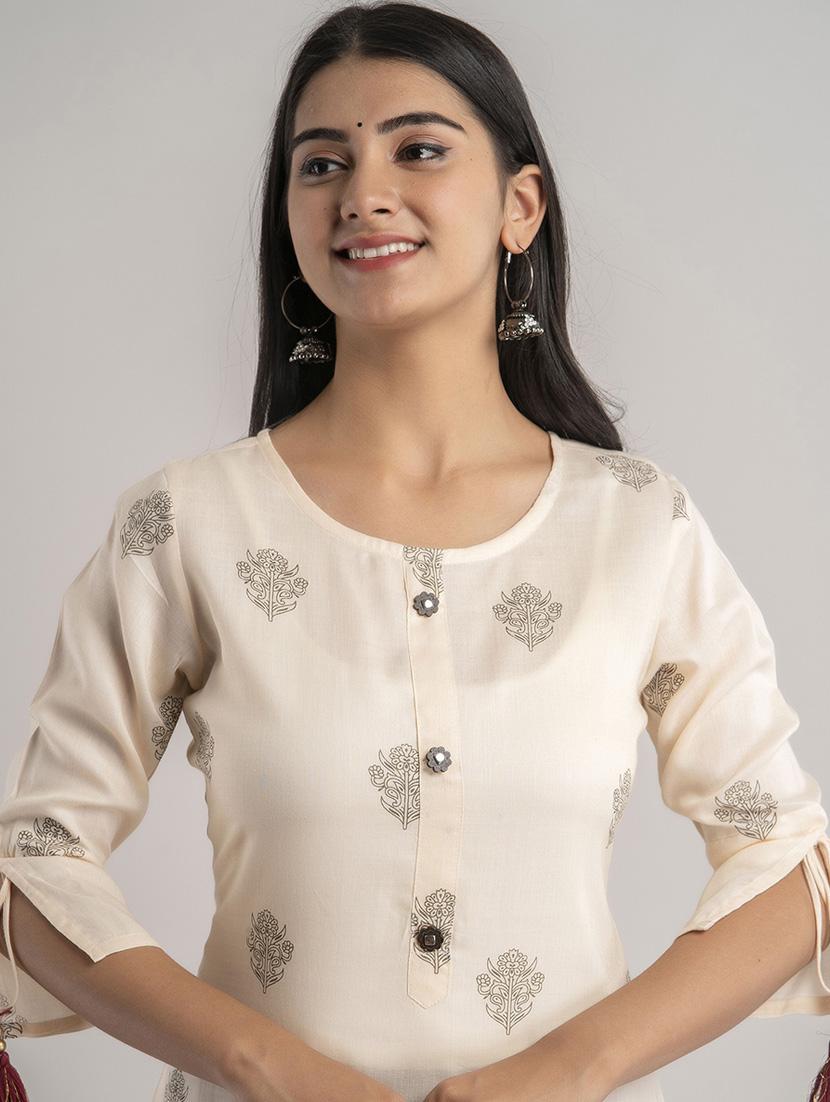 women three quarter sleeve straight kurta - 21232105 - Standard Image - 3