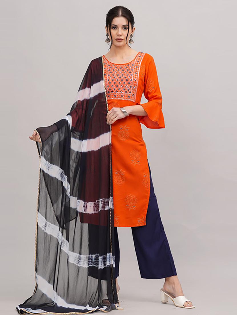 women kurta palazzo set wit dupatta