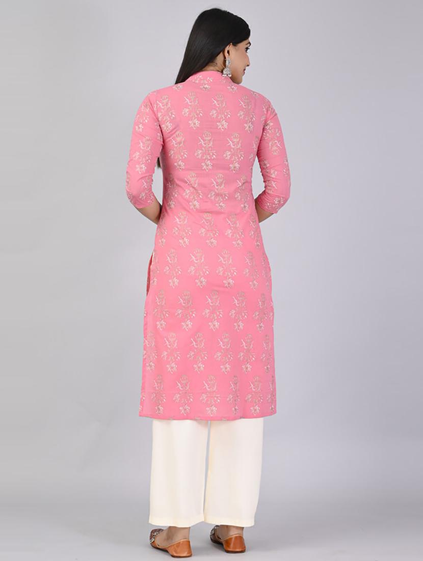 pink printed kurta palazzo set - 21232145 - Standard Image - 3