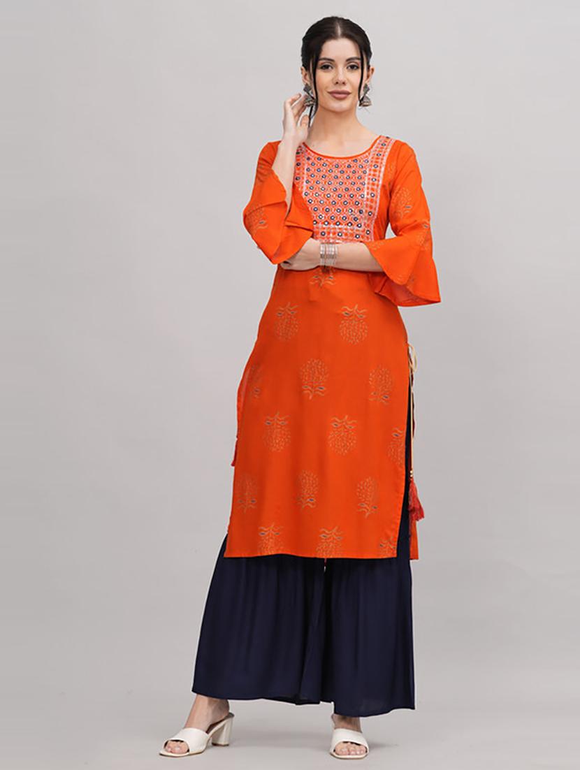 women round neck kurta sharara set - 21232162 - Zoom Image - 0