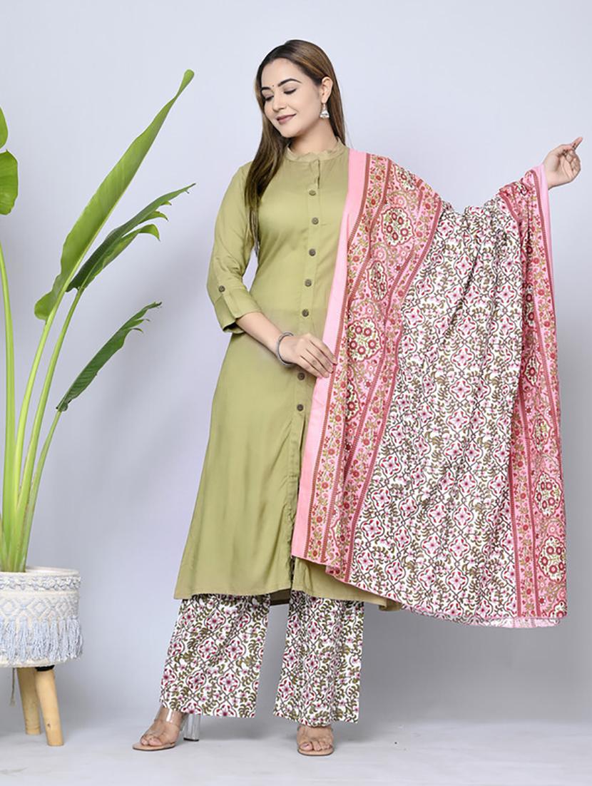 neo mint solid kurta palazzo set 