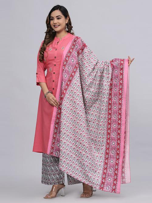 pink embellished kurta palazzo set  - 21232170 -  Standard Image - 0