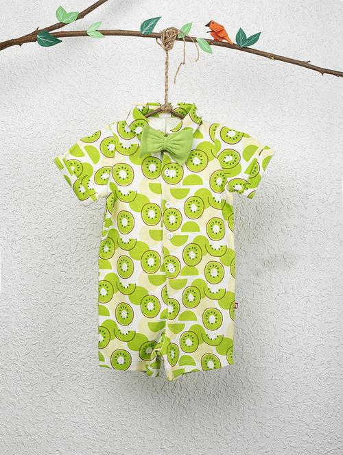 green cotton romper - 21232975 - Standard Image - 0