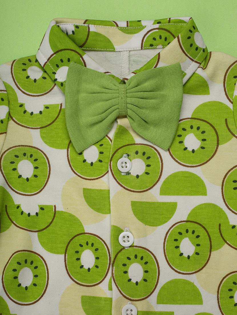 green cotton romper - 21232975 - Standard Image - 3
