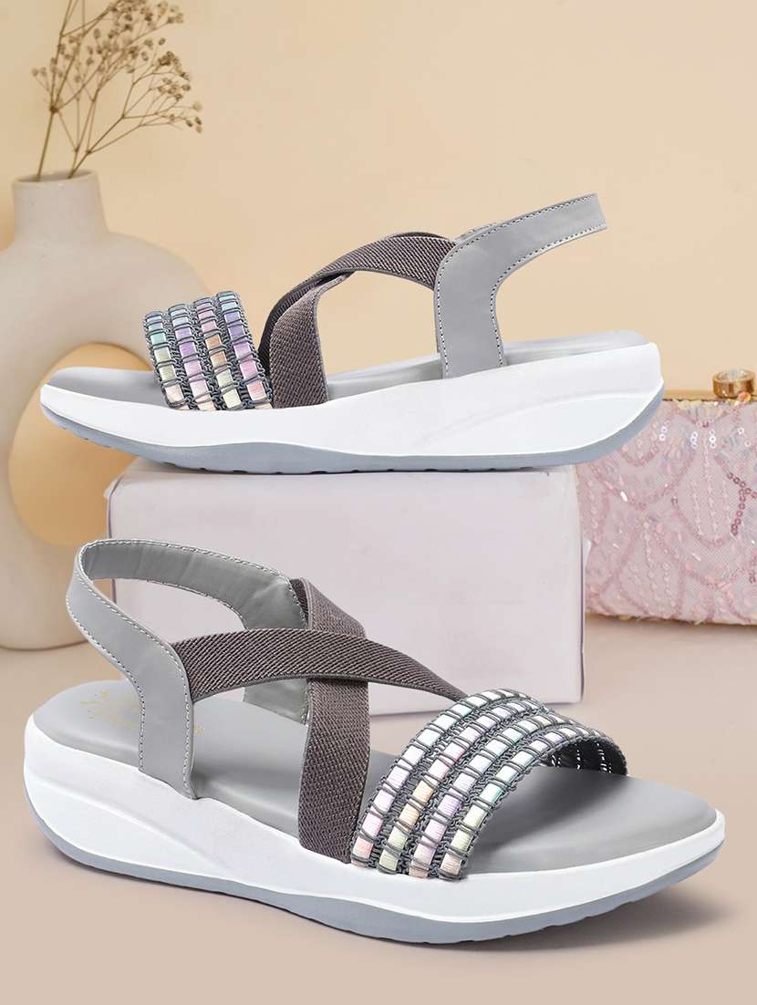 grey slip on wedge - 21233173 - Zoom Image - 0