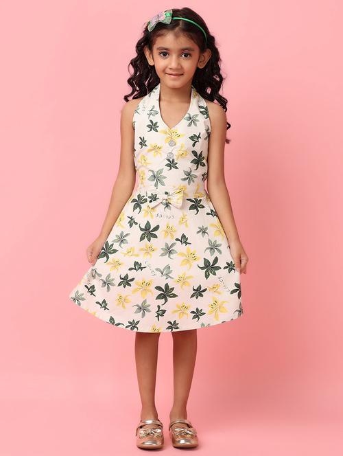 cream printed cotton frock - 21233249 - Standard Image - 0