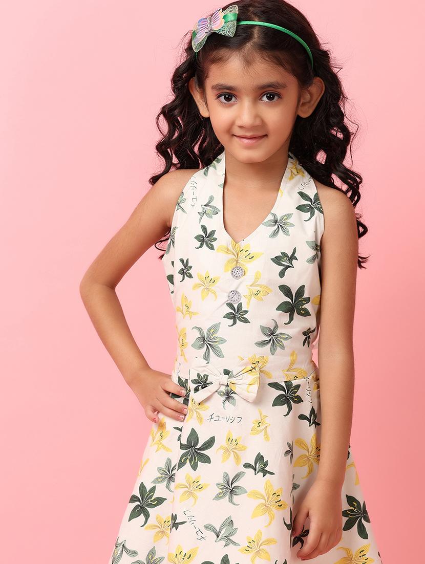 cream printed cotton frock - 21233249 - Standard Image - 5