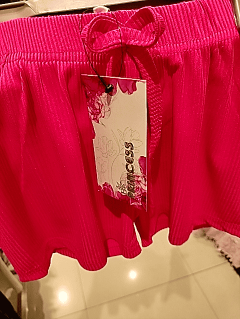 coral poly rib shorts and threefourth - 21233260 -  Standard Image - 0