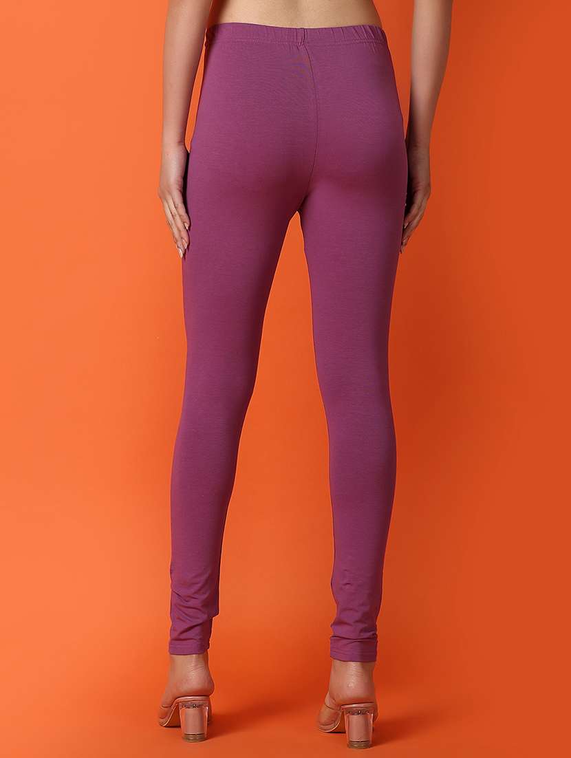 women purple cotton leggings - 21233266 -  Standard Image - 3