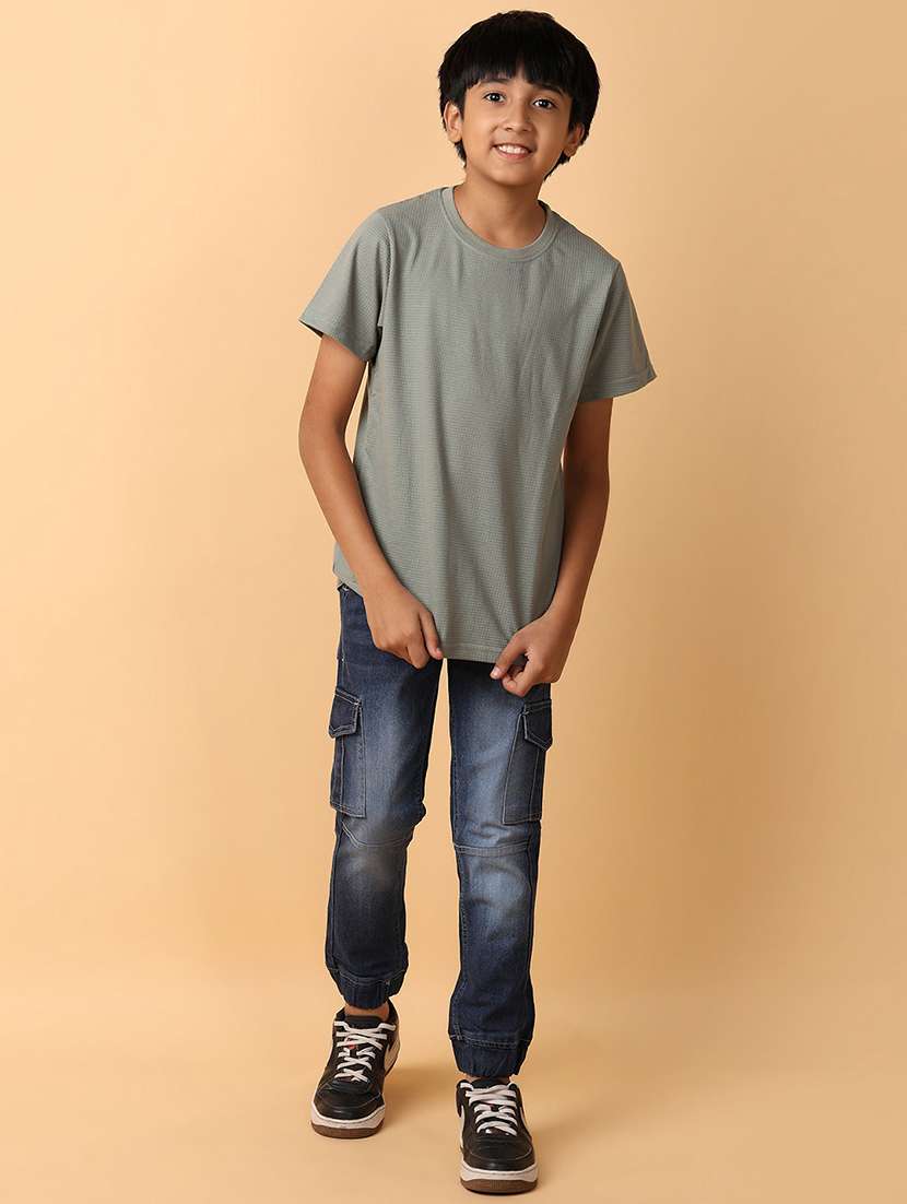 boys blue denim cargos - 21233280 -  Standard Image - 3