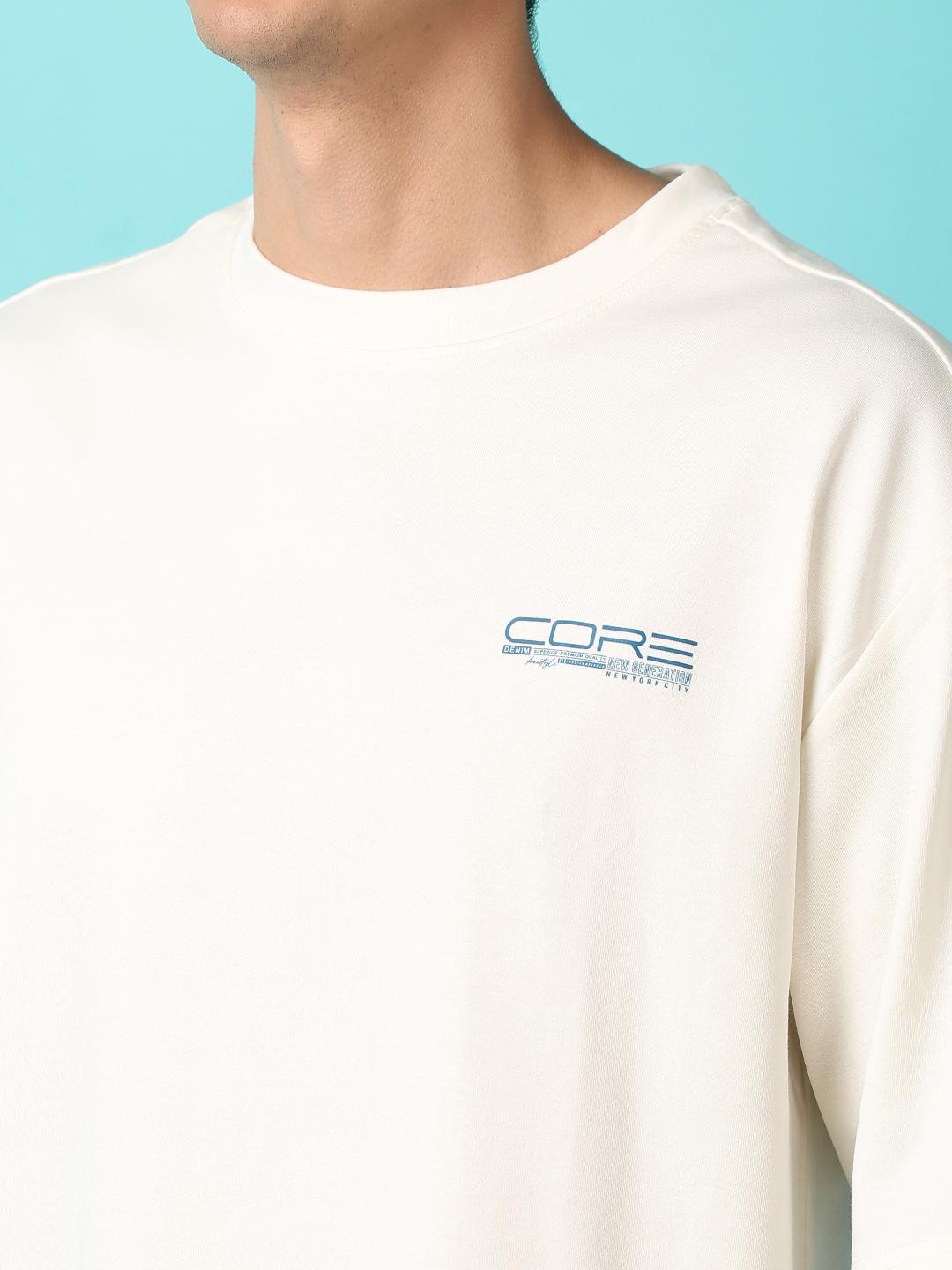 off white cotton front print tshirt - 21233293 - Standard Image - 3
