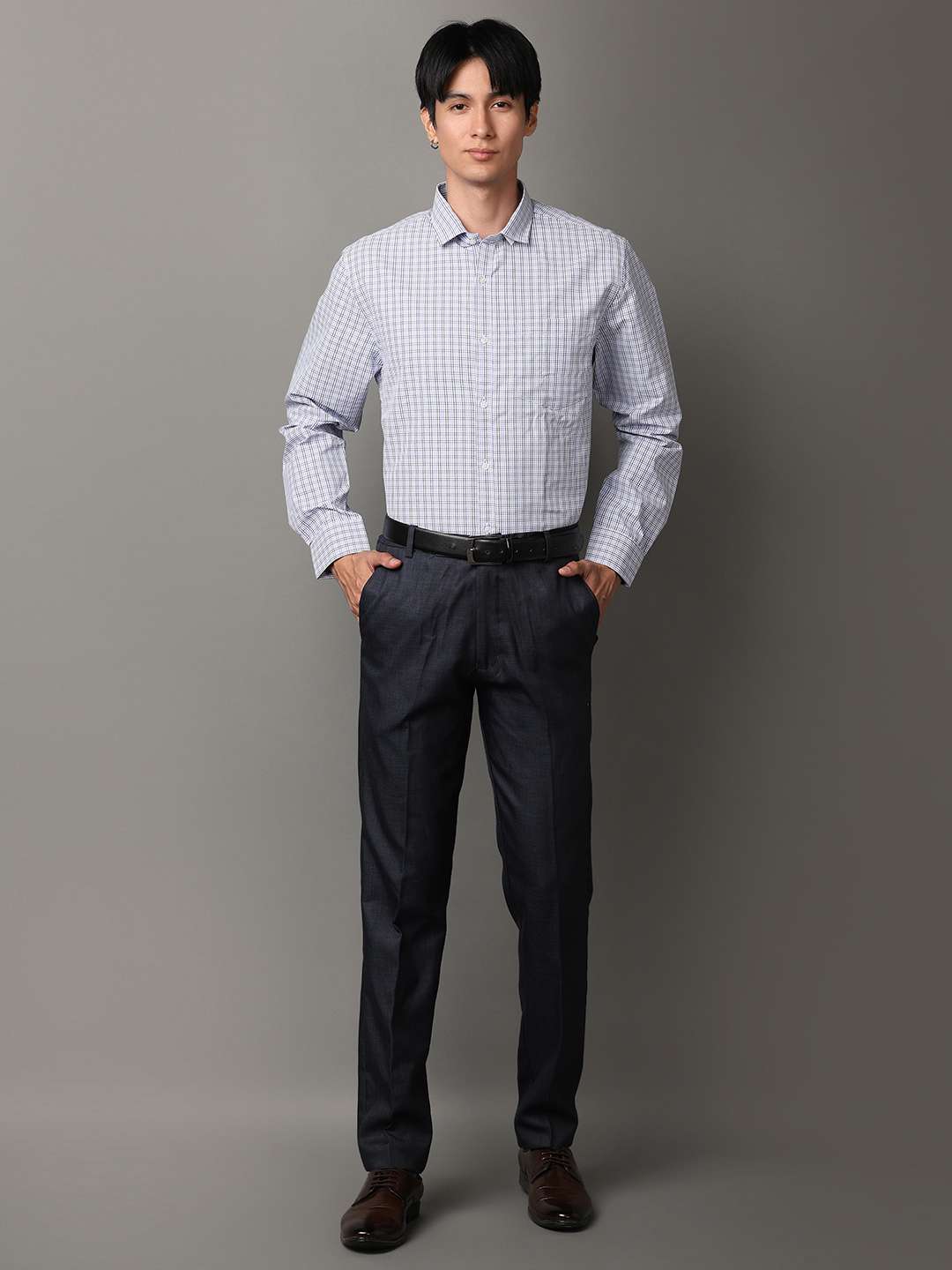 light blue poly cotton formal shirt - 21233298 - Standard Image - 3