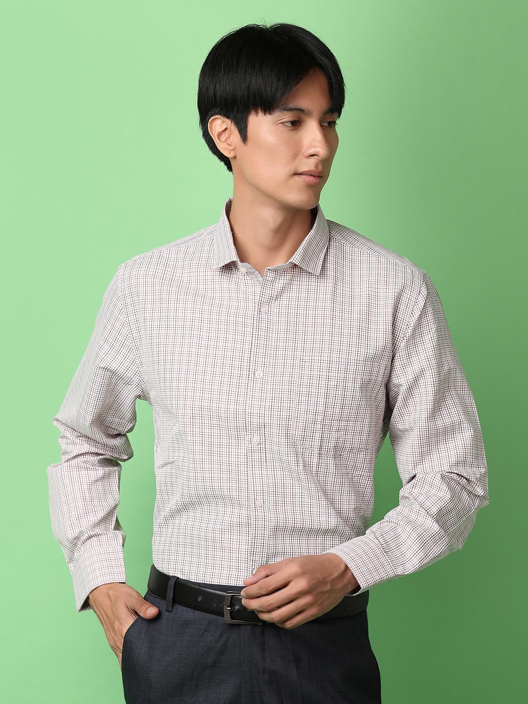 orange poly cotton formal shirt - 21233301 - Zoom Image - 0
