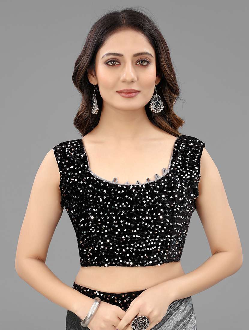 Women Grey Bordered Saree With Blouse - 21233504 -  Standard Image - 5