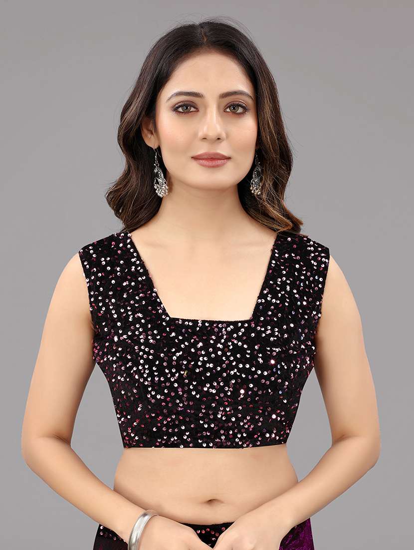 Purple Bordered Saree With Blouse - 21233505 -  Standard Image - 5