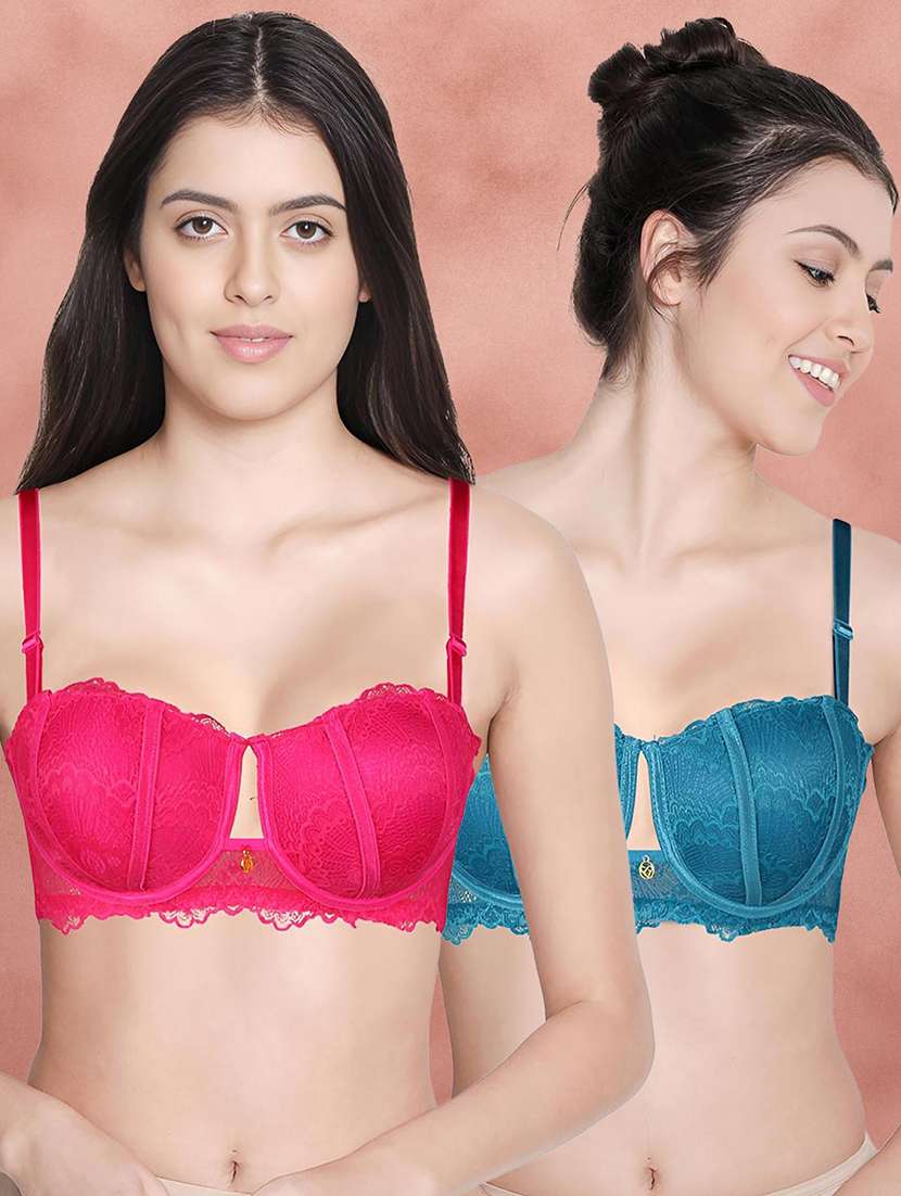 pack of 2 multi colored nylon balconette bra - 21234153 - Zoom Image - 0