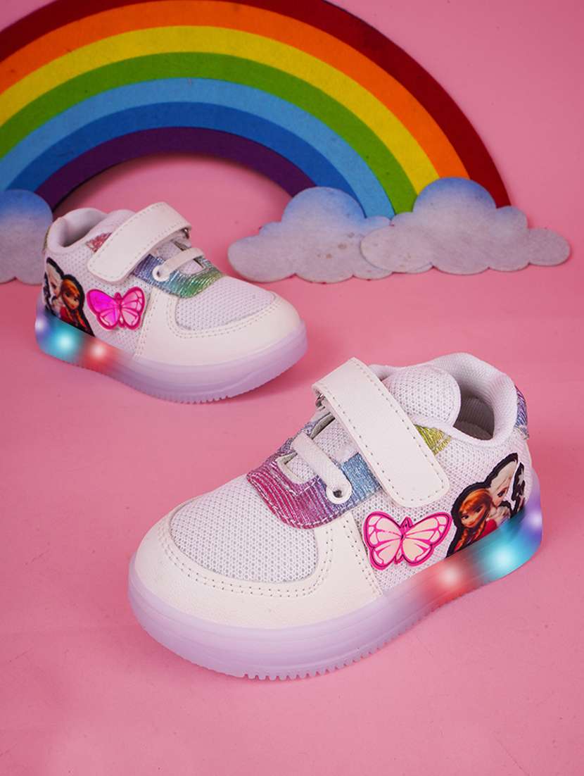 white synthetic sneaker