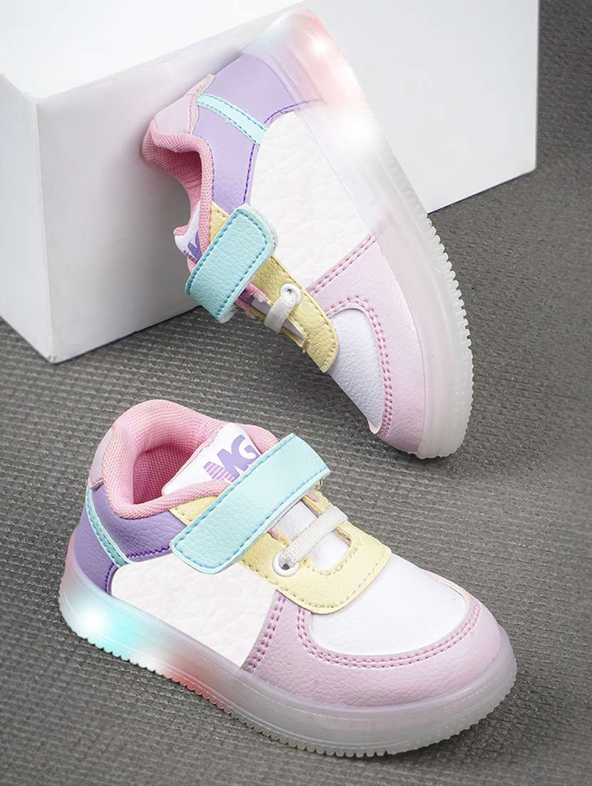 girls color block velcro sneaker