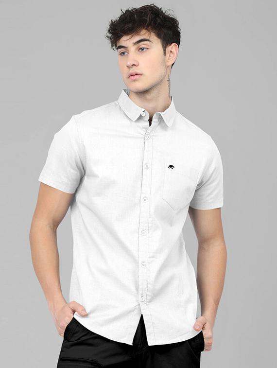 men solid cotton casual shirt - 21235799 -  Zoom Image - 0