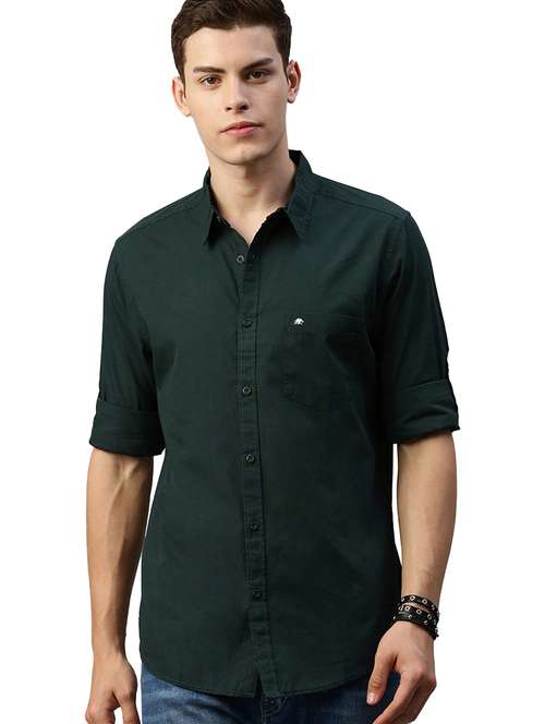 men solid cotton casual shirt - 21235827 -  Standard Image - 0