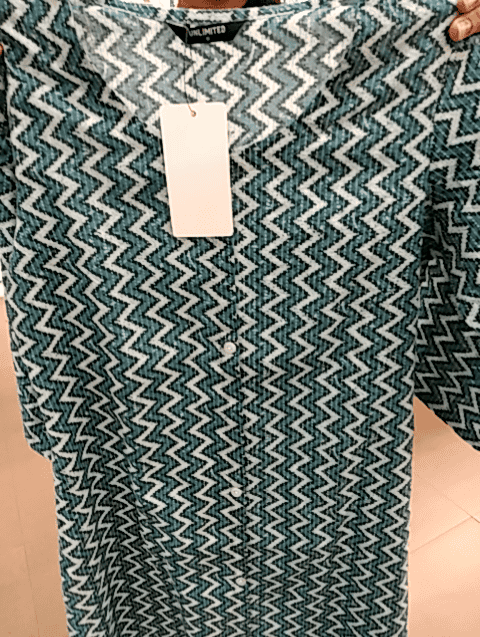 teal cotton kurta - 21236108 - Zoom Image - 0