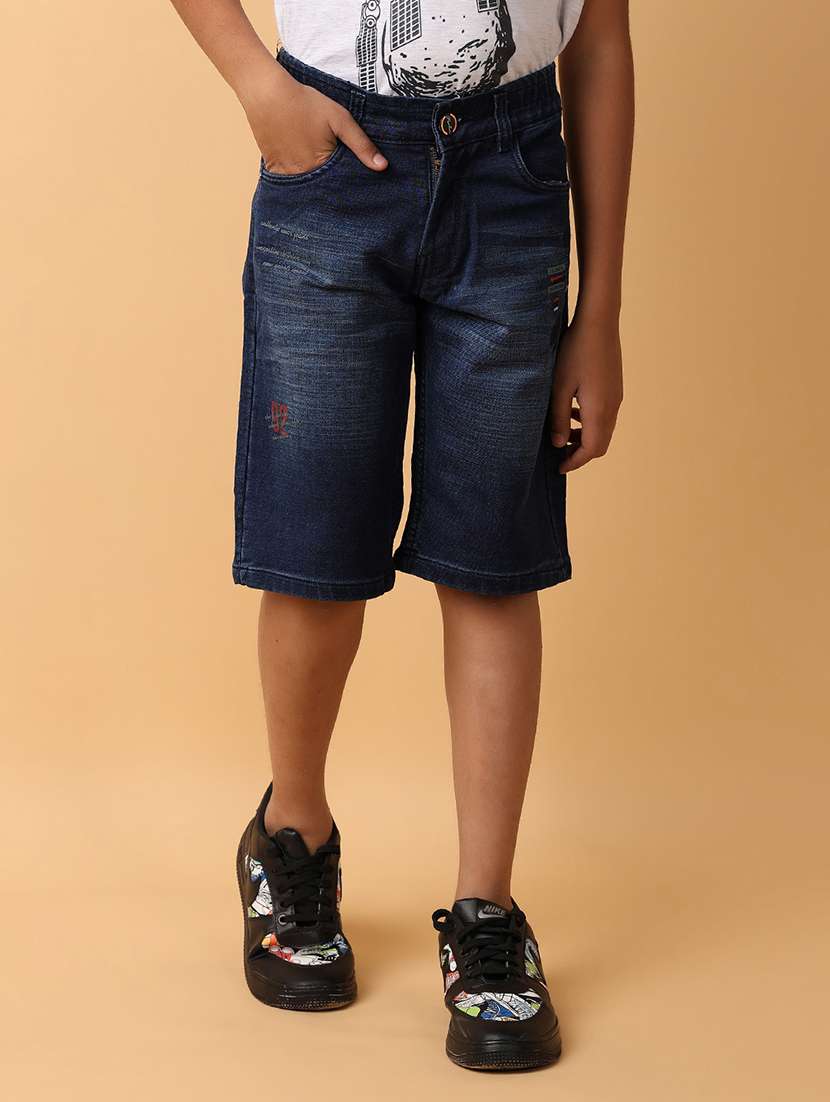 boys mid rise denim three-fourth 