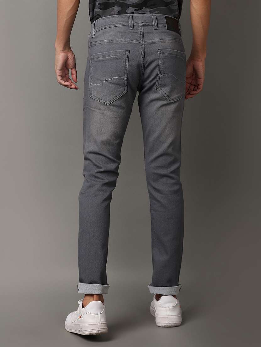 men mid rise slim fit plain jeans - 21236127 -  Standard Image - 3