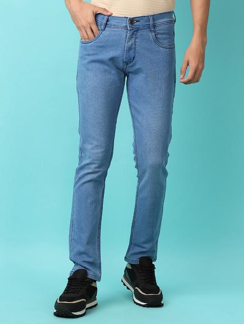 men plain mid rise full length jeans - 21236128 -  Standard Image - 0