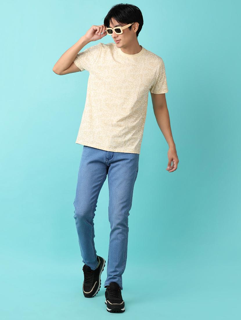 men plain mid rise full length jeans - 21236128 - Standard Image - 5